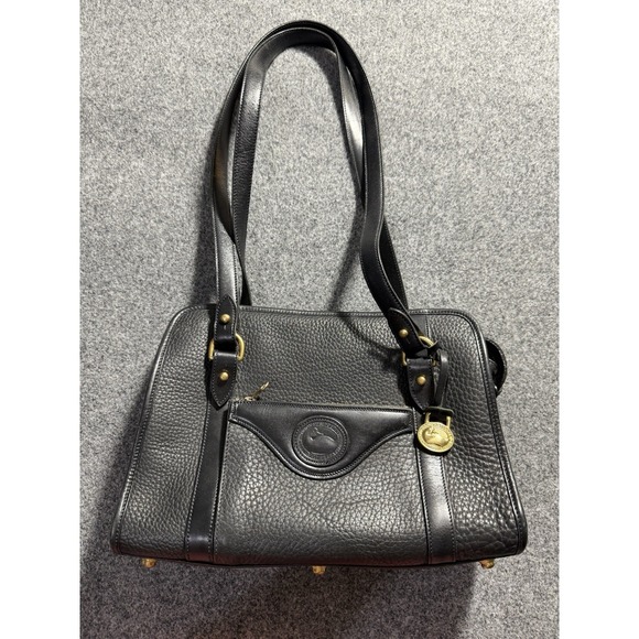Dooney & Bourke Handbags - Dooney Bourke All Weather Leather Small‎ Tote Pebbled Leather Black Handbag